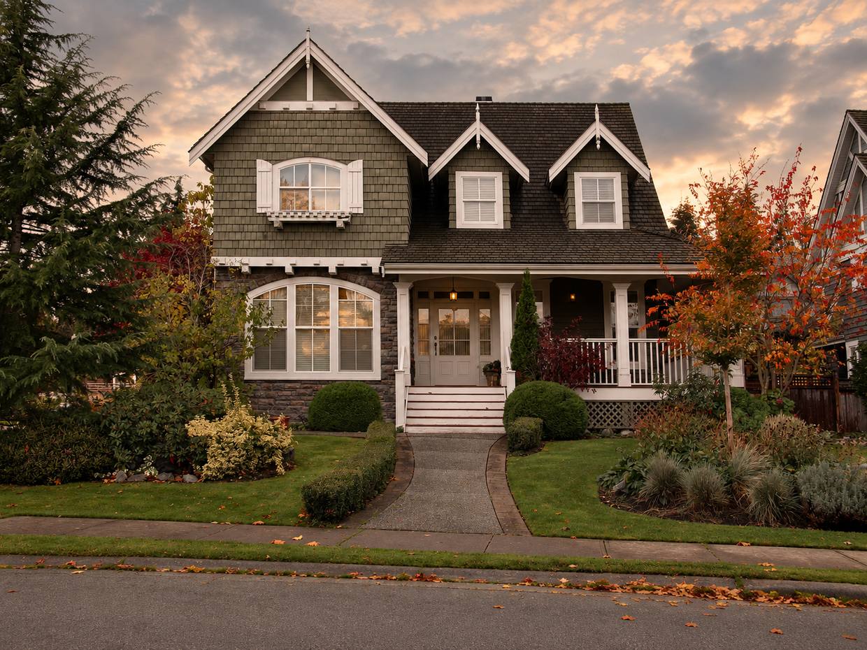Craftsman-style home with fresh exterior paint and trim