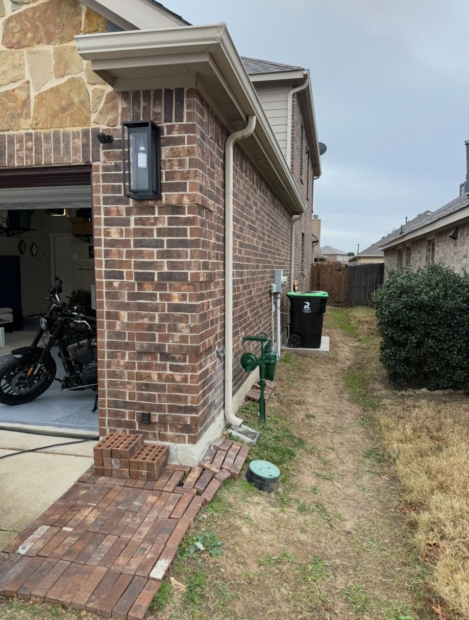 Side yard before paver pathway installation