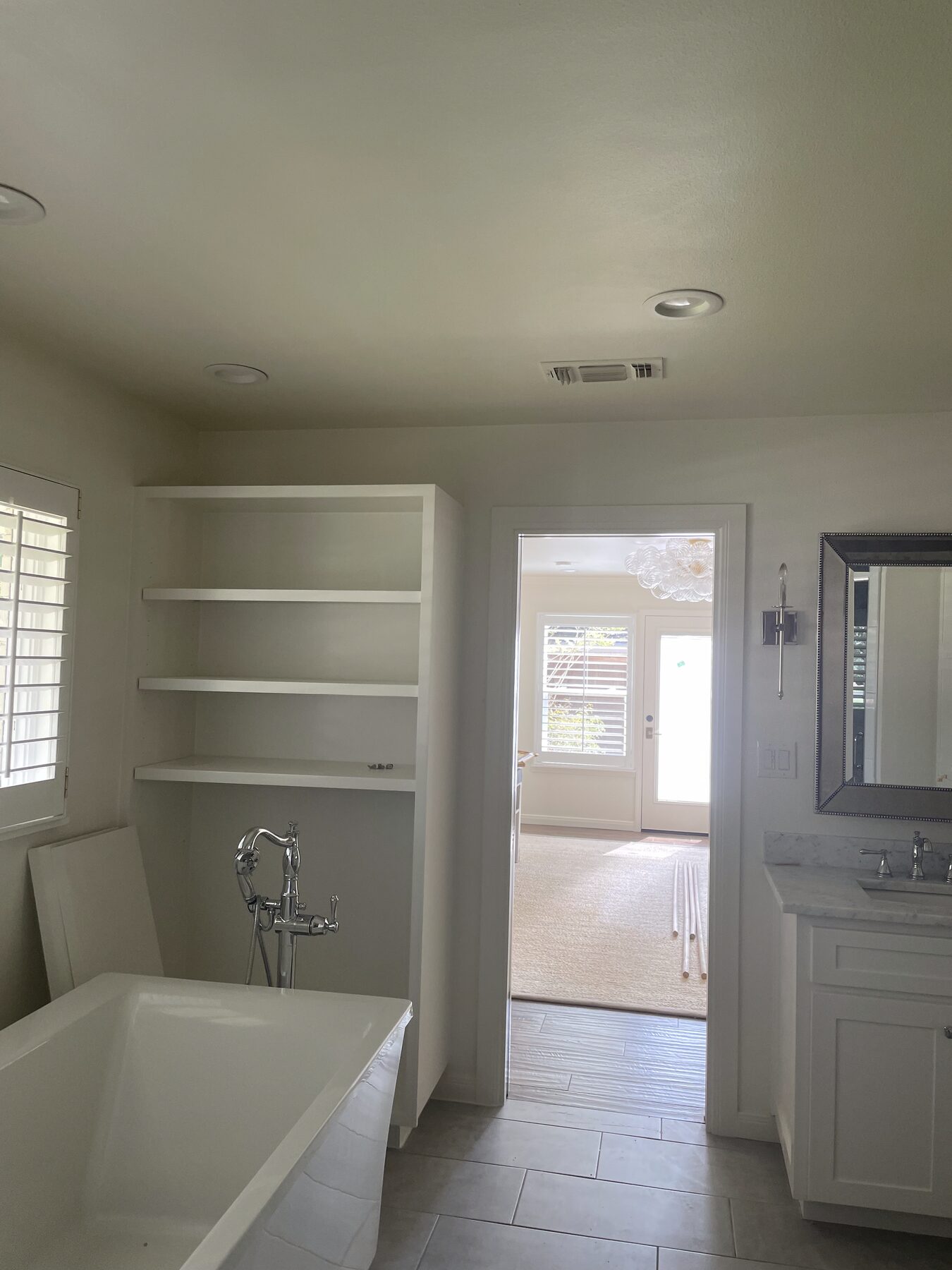 Finished master bathroom remodel with freestanding tub